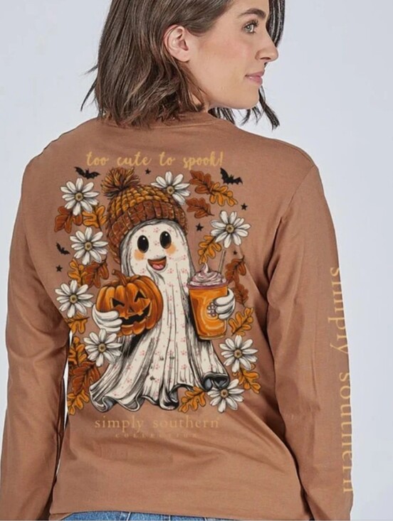 Simply Southern Tops - Simply Southern Ghost Long Sleeve Graphic Tee, NWT